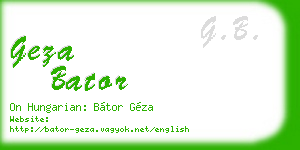 geza bator business card
