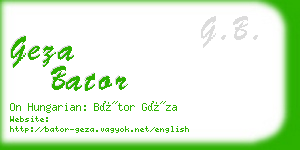 geza bator business card